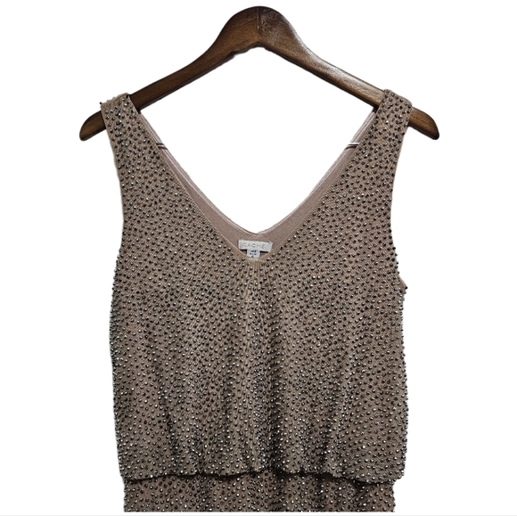 Y2K Cache beaded mesh sleeveless party cocktail evening lined mini dress 6 - Picture 2 of 16